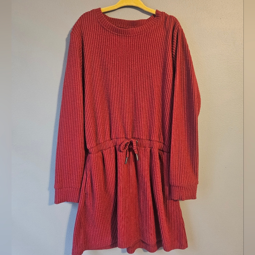 3/$15 Girls Freely Cozy Red Knit Casual Dress